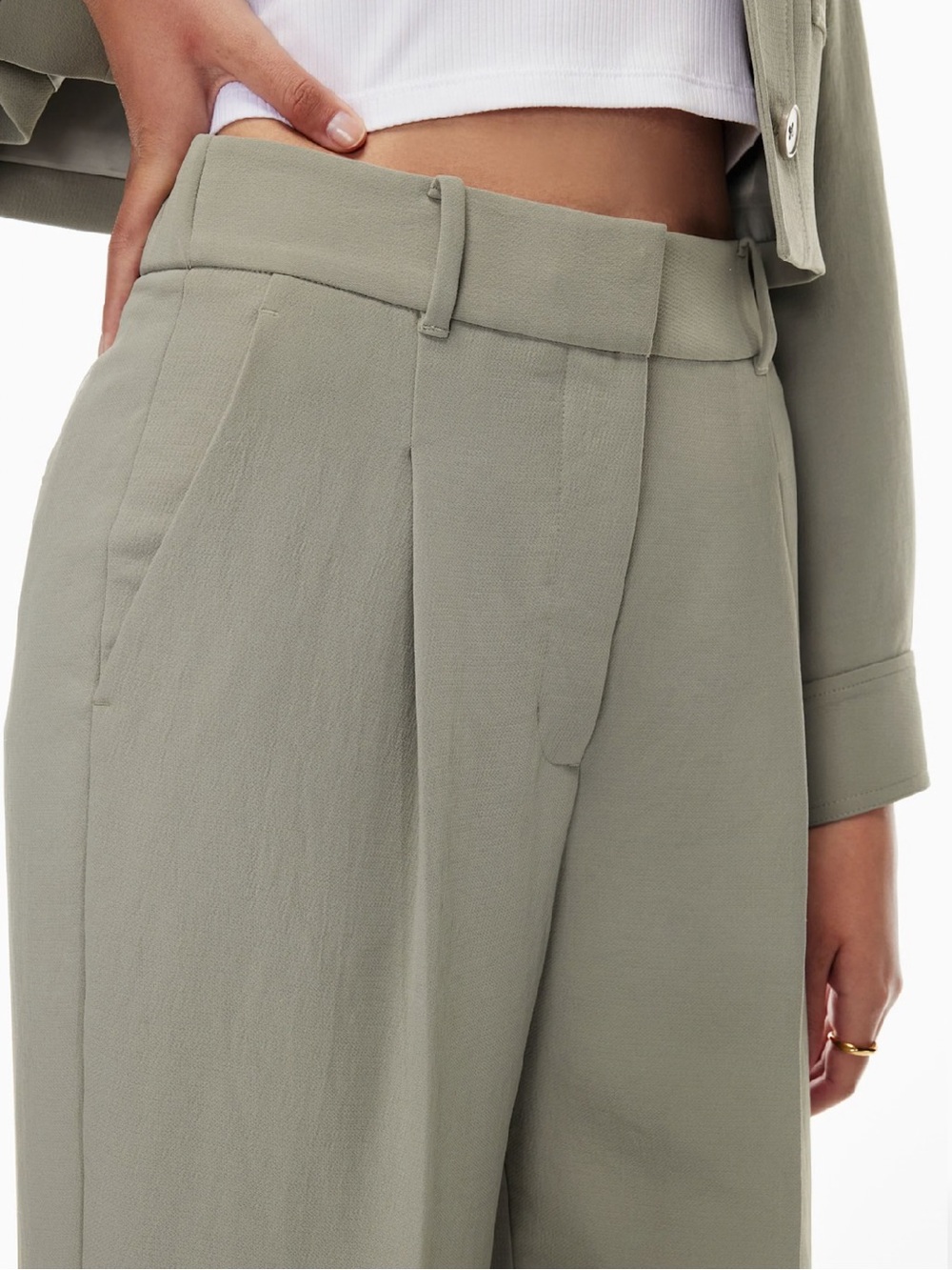 Aritzia Wilfred Dashwood Green Grey Pants - Picture 3 of 12